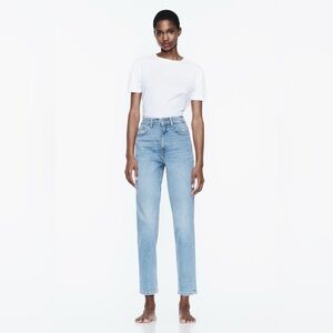 Zara Light Blue Straight Leg Jeans